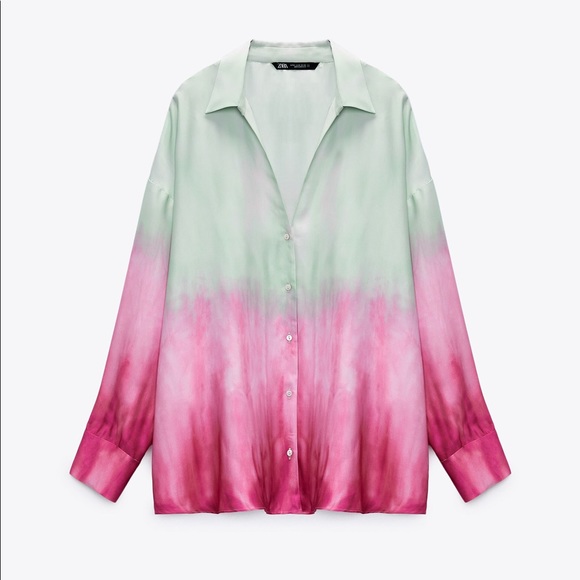 flowy tie dye shirt zara